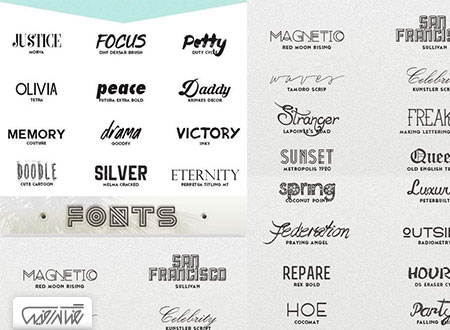 50+ فونت انگلیسی جدید - 50+ New Fonts Pack 
